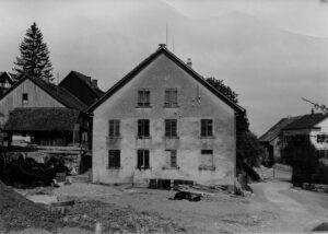 Haus zum Weinberg, Doktorhuus Ankengasse Richtung Osten Baustelle vo 1980